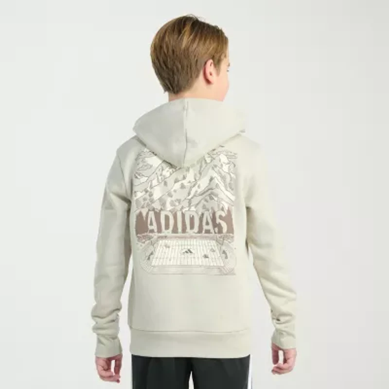 adidas Big Kid Boys Long Sleeve Fleece Active Hoodie