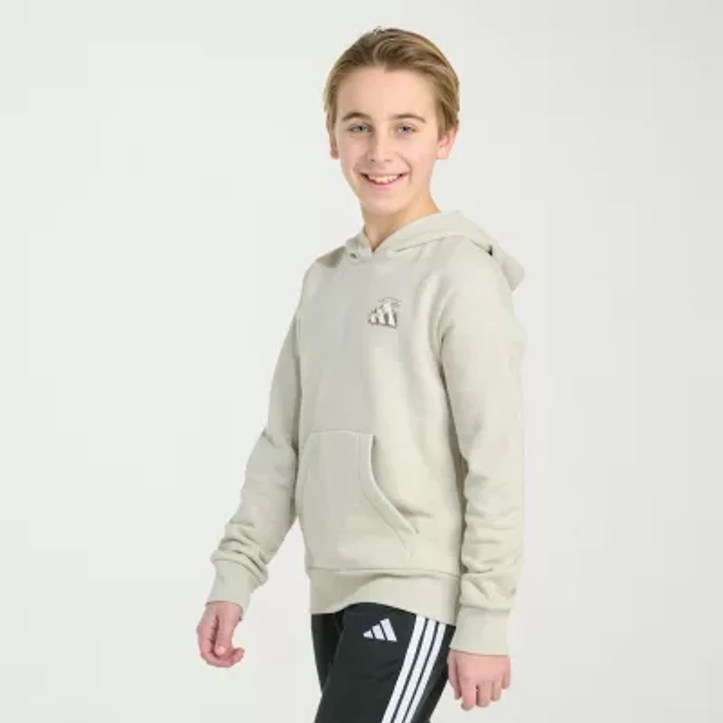 adidas Big Kid Boys Long Sleeve Fleece Active Hoodie