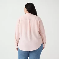 Levi's® Womens Plus Regular Fit Button-Down Shirt