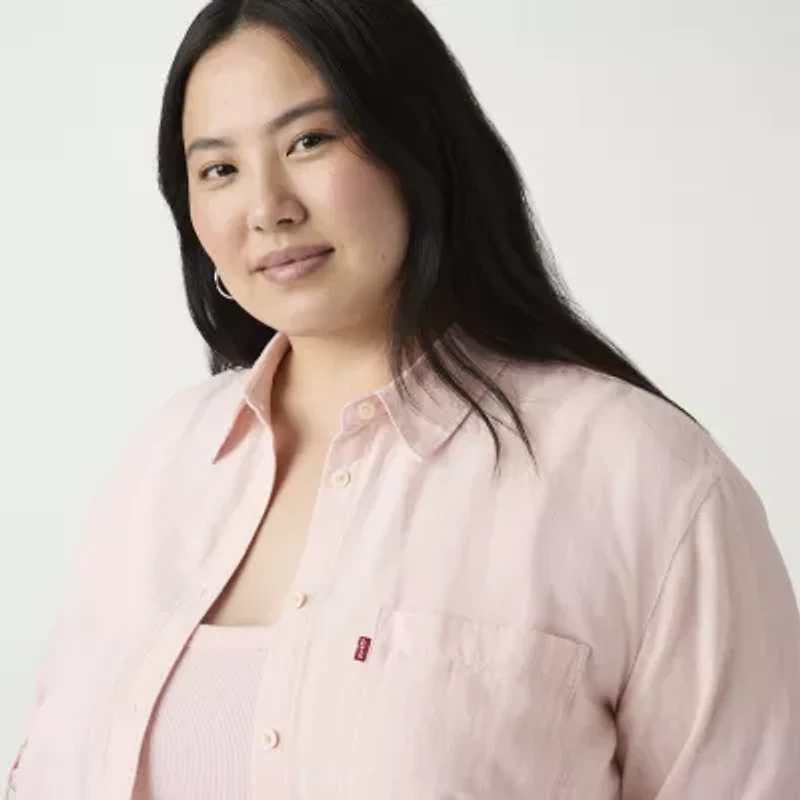 Levi's® Womens Plus Regular Fit Button-Down Shirt