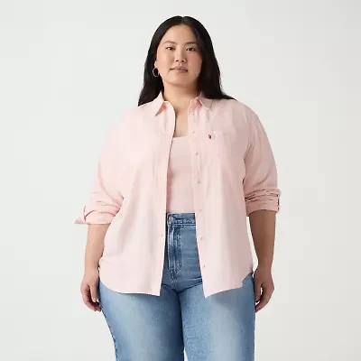 Levi's® Womens Plus Regular Fit Button-Down Shirt
