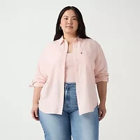 Levi's® Womens Plus Regular Fit Button-Down Shirt