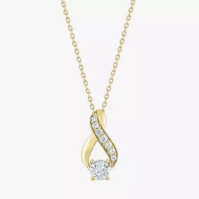 (F / Vs2) Womens 1 CT. T.W. Lab Grown White Diamond 10K Gold 18 Inch Pendant Necklace