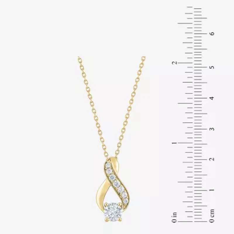(F / Vs2) Womens 1 CT. T.W. Lab Grown White Diamond 10K Gold 18 Inch Pendant Necklace