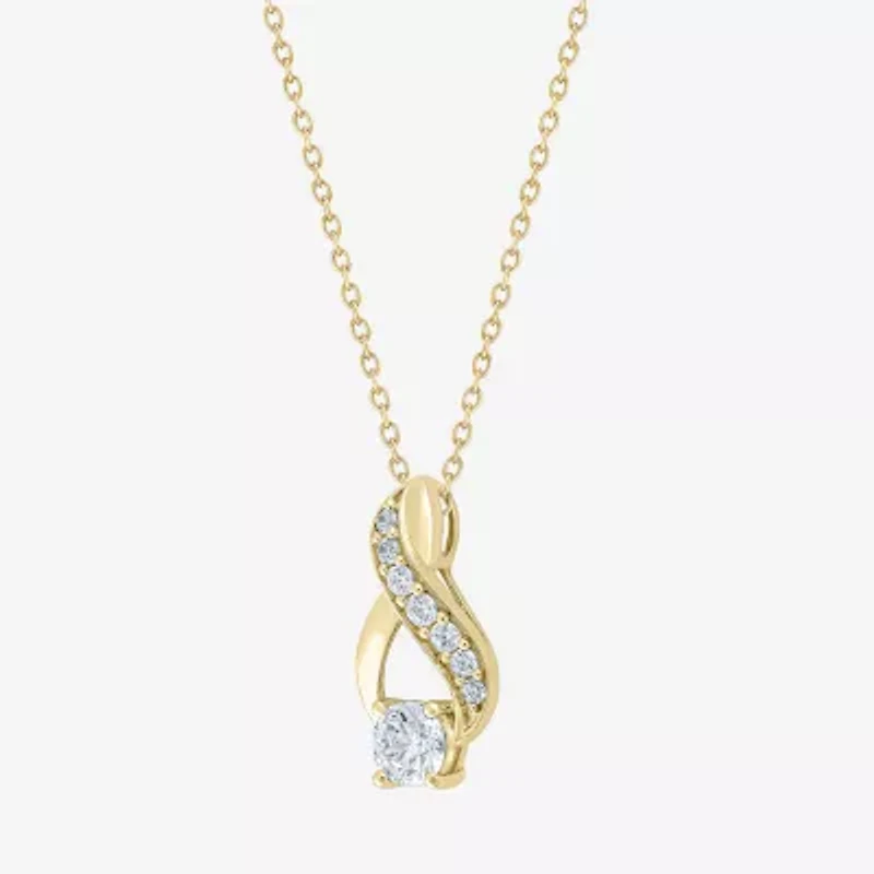 (F / Vs2) Womens 1 CT. T.W. Lab Grown White Diamond 10K Gold 18 Inch Pendant Necklace