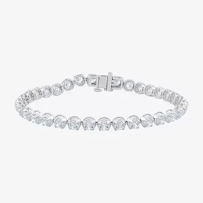 (F / Vs2) Womens 7 Ct.T.W. Lab Grown White Diamond 10K Gold 7.25 Inch Tennis Bracelet