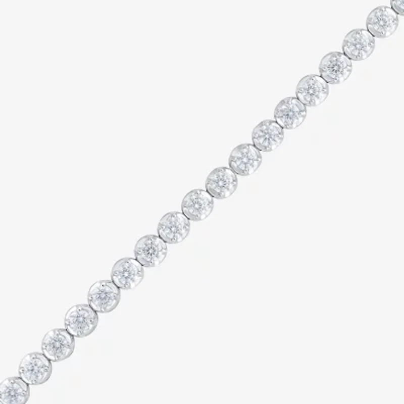 (F / Vs2) Womens 7 Ct.T.W. Lab Grown White Diamond 10K Gold 7.25 Inch Tennis Bracelet