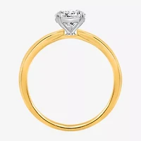 (I / Si2) Womens 1 CT. T.W. Lab Grown White Diamond Sterling Silver Round Side Stone Engagement Ring