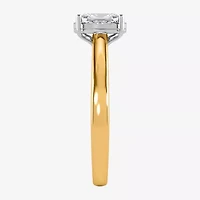 (I / Si2) Womens 1 CT. Lab Grown White Diamond Sterling Silver Cushion Solitaire Engagement Ring