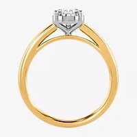 (I / Si2) Womens 1 CT. Lab Grown White Diamond Sterling Silver Pear Solitaire Engagement Ring