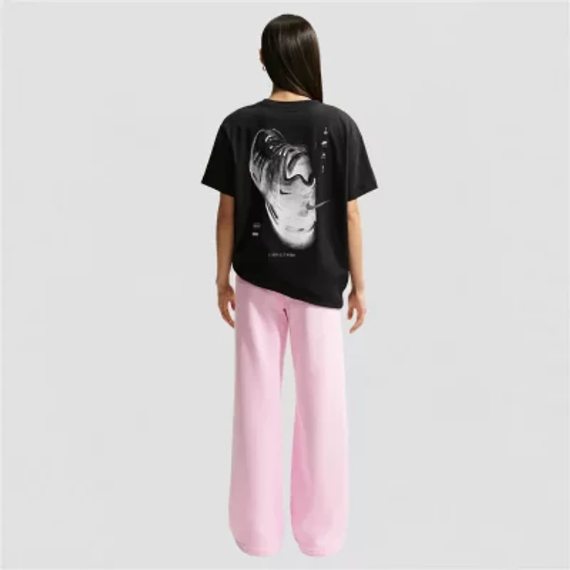 Nike Club Womens Lightweight Wide Leg Mid Rise Fleece Sweatpant