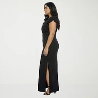24seven Comfort Apparel Womens Plus Short Sleeve Wrap Dress