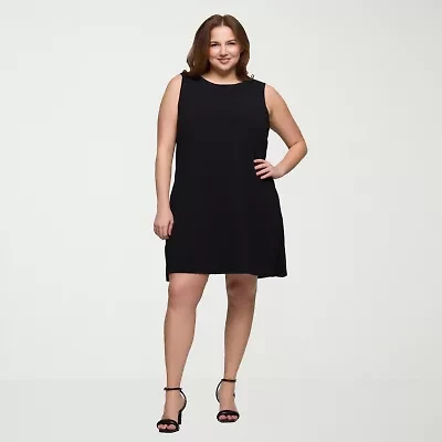 24seven Comfort Apparel Womens Plus Sleeveless Shift Dress