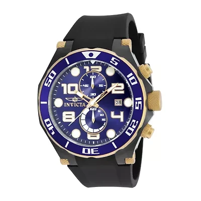 Invicta® Pro Diver Mens Black Silicone Strap Chronograph Sport Watch 17814