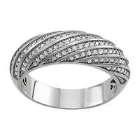 Womens 4MM 1/2 CT. T.W. Natural White Diamond Sterling Silver Band