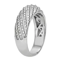 Womens 4MM 1/2 CT. T.W. Natural White Diamond Sterling Silver Band