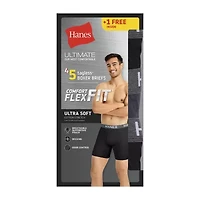 Hanes Ultimate Comfort Flex Fit Ultra Soft Bonus Pack Mens 5 Pack Boxer Briefs Ufbb5b