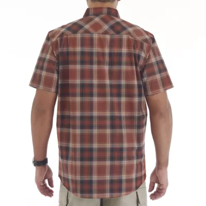 Smiths Workwear Mens Short Sleeve Regular Fit Stretch Fabric Button-Down Shirt