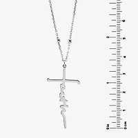 Womens Sterling Silver Cross 16 Inch Pendant Necklace