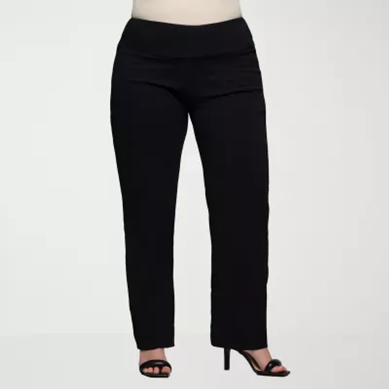 24seven Comfort Apparel Womens Skinny Mid Rise Plus Slim Pant