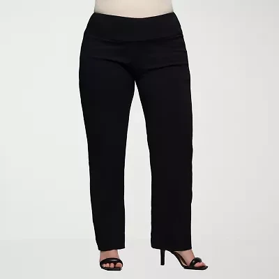 24seven Comfort Apparel Womens Skinny Mid Rise Plus Slim Pant