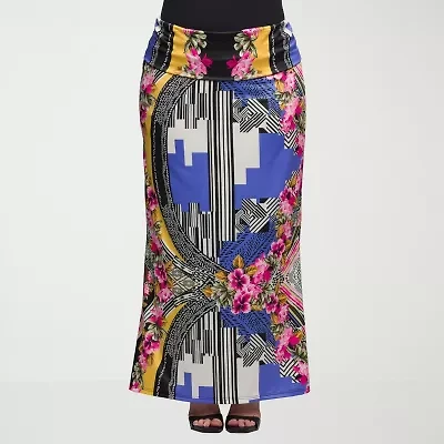 24seven Comfort Apparel Womens Mid Rise Maxi Skirt - Plus