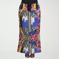 24seven Comfort Apparel Womens Mid Rise Maxi Skirt - Plus