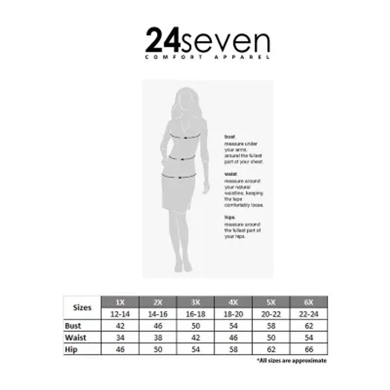 24seven Comfort Apparel Womens Mid Rise Long Plus A-Line Skirt