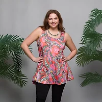 24seven Comfort Apparel Womens Plus Scoop Neck Sleeveless Tank Top