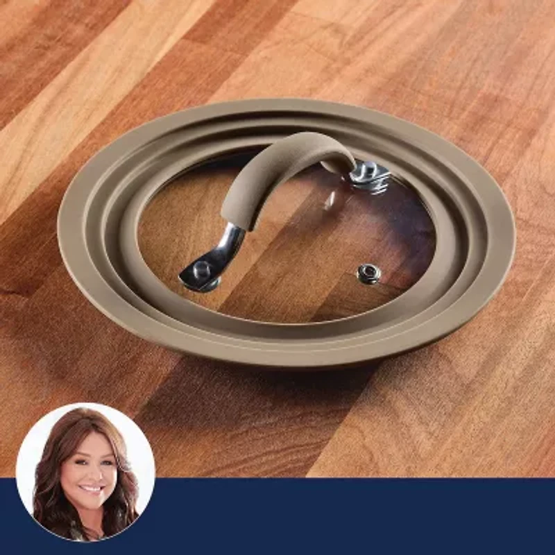 Rachael Ray Cook + Create Universal 8.5" Silicone-Rimmed Glass Lid