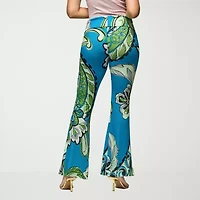 24seven Comfort Apparel Womens Mid Rise Flare Palazzo Pant
