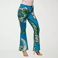 24seven Comfort Apparel Womens Mid Rise Flare Palazzo Pant