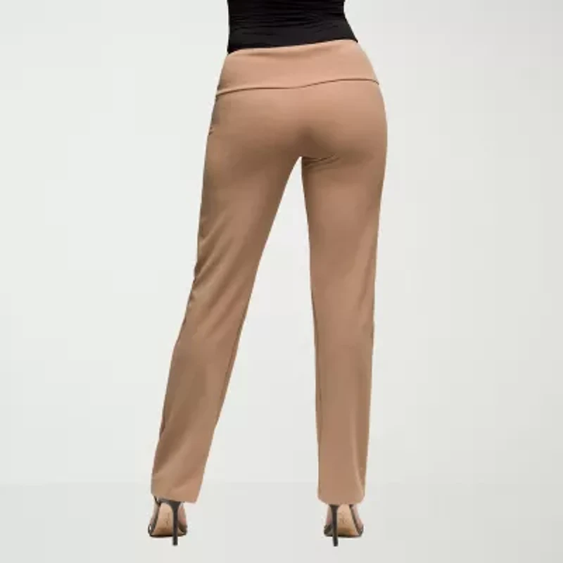 24seven Comfort Apparel Womens Slim Mid Rise Pant
