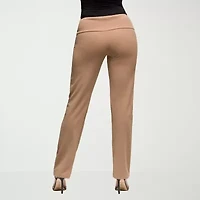 24seven Comfort Apparel Womens Slim Mid Rise Pant