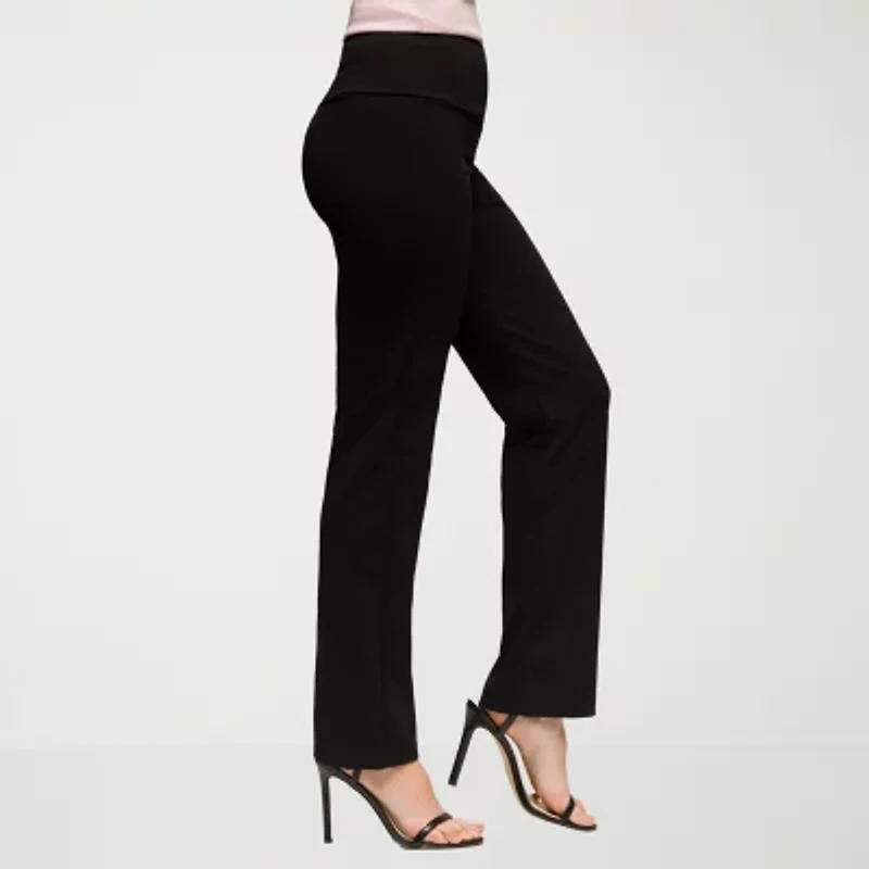 24seven Comfort Apparel Womens Slim Mid Rise Pant
