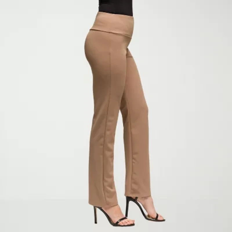 24seven Comfort Apparel Womens Slim Mid Rise Pant