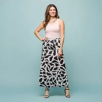 24seven Comfort Apparel Womens Mid Rise Long A-Line Skirt