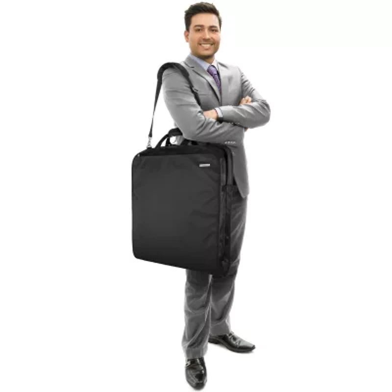 WallyBags 42" Premium Travel Garment Bag With Shoulder Strap, Two Large Pockets And Printed Lining