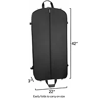 WallyBags 42" Premium Travel Garment Bag With Shoulder Strap, Two Large Pockets And Printed Lining