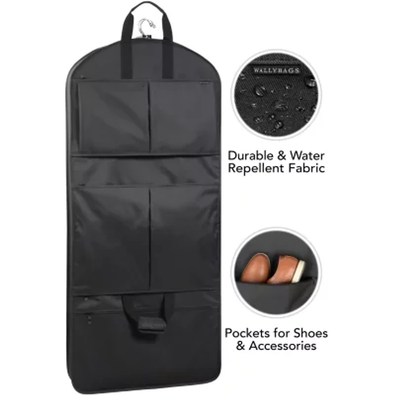 Wallybags 48" Deluxe Tri-Fold Travel Garment Bag With Three Pockets