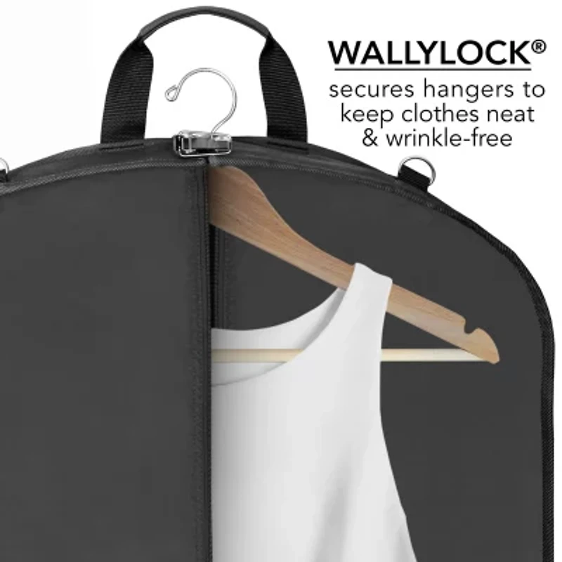 WallyBags 52" Premium Travel Garment Bag With Shoulder Strap, Two Large Pockets And Printed Lining