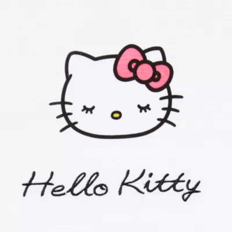 Hello Kitty Pointelle Ringer Tee Womens Crew Neck Short Sleeve Fitted Juniors Graphic T-Shirt