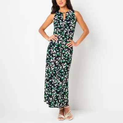 Studio 1 Womens Sleeveless Floral Maxi Dress