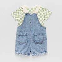Little Lad Baby Boys 2-pc. Shortall Set