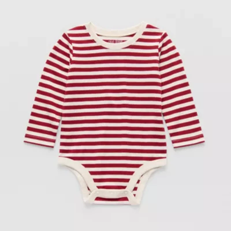 Okie Dokie Baby Boys Round Neck Long Sleeve Bodysuit