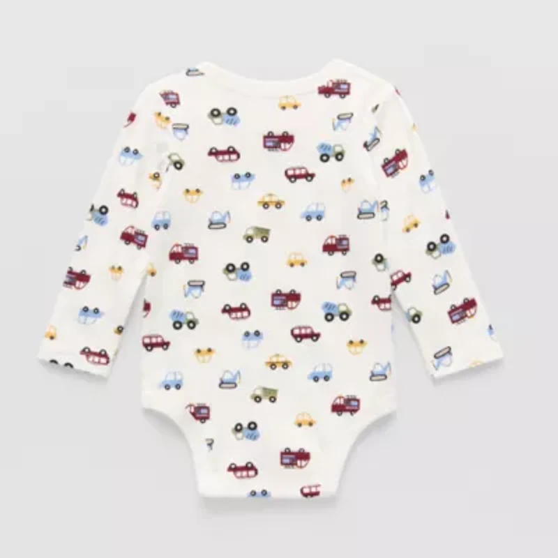 Okie Dokie Baby Boys Round Neck Long Sleeve Bodysuit