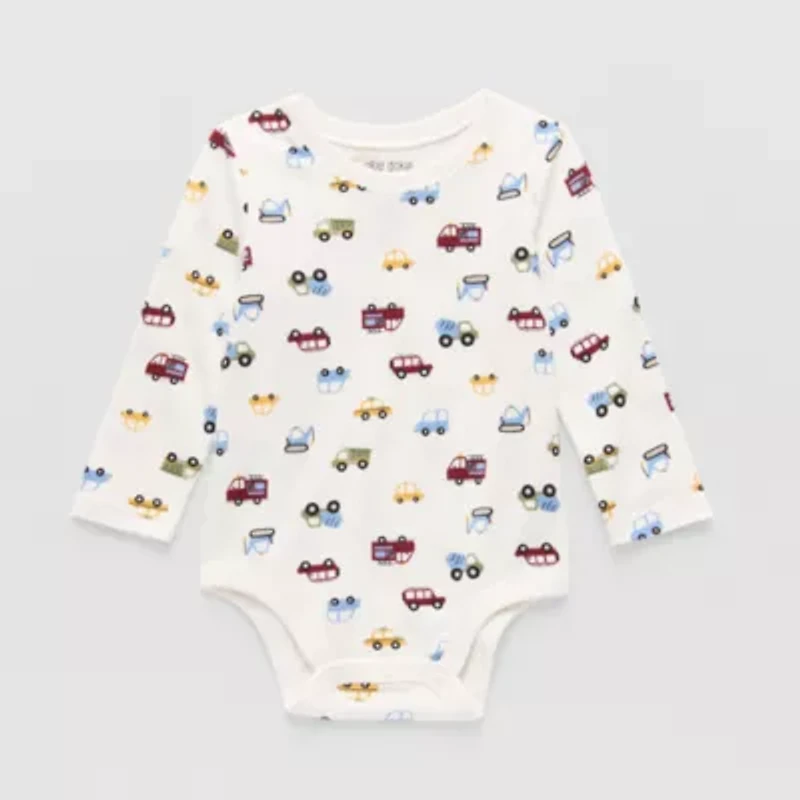 Okie Dokie Baby Boys Round Neck Long Sleeve Bodysuit