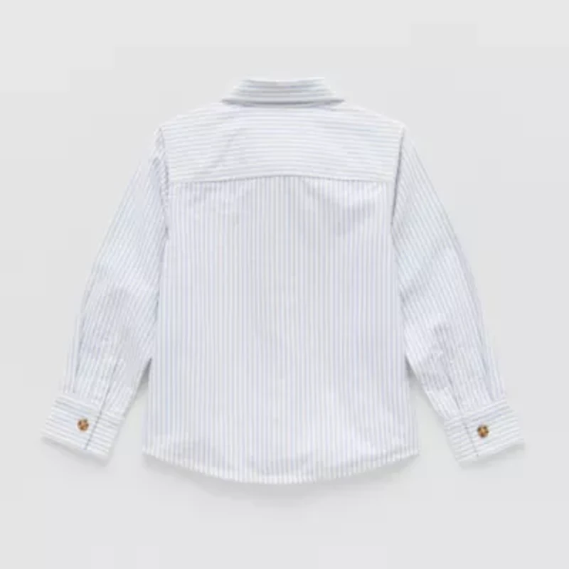 Okie Dokie Toddler & Little Boys Long Sleeve Regular Fit Button-Down Shirt