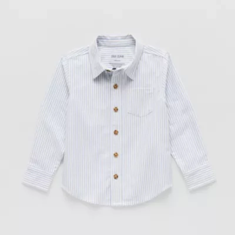 Okie Dokie Toddler & Little Boys Long Sleeve Regular Fit Button-Down Shirt