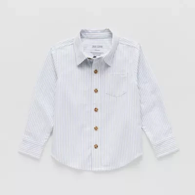 Okie Dokie Toddler & Little Boys Long Sleeve Regular Fit Button-Down Shirt